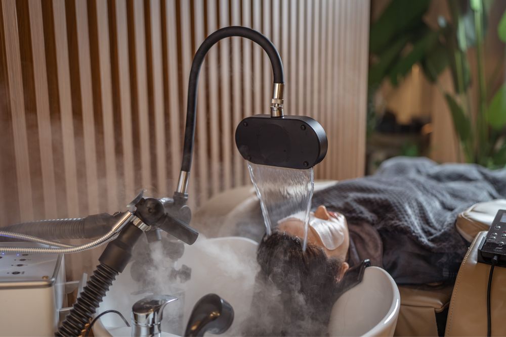 A deep scalp cleansing and relaxing treatment that promotes a healthier scalp, stronger hair, and total relaxation.